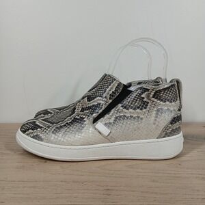 Hogan Sneakers Womens 7 Snakeskin Leather Slip On Platform Casual Streetwear